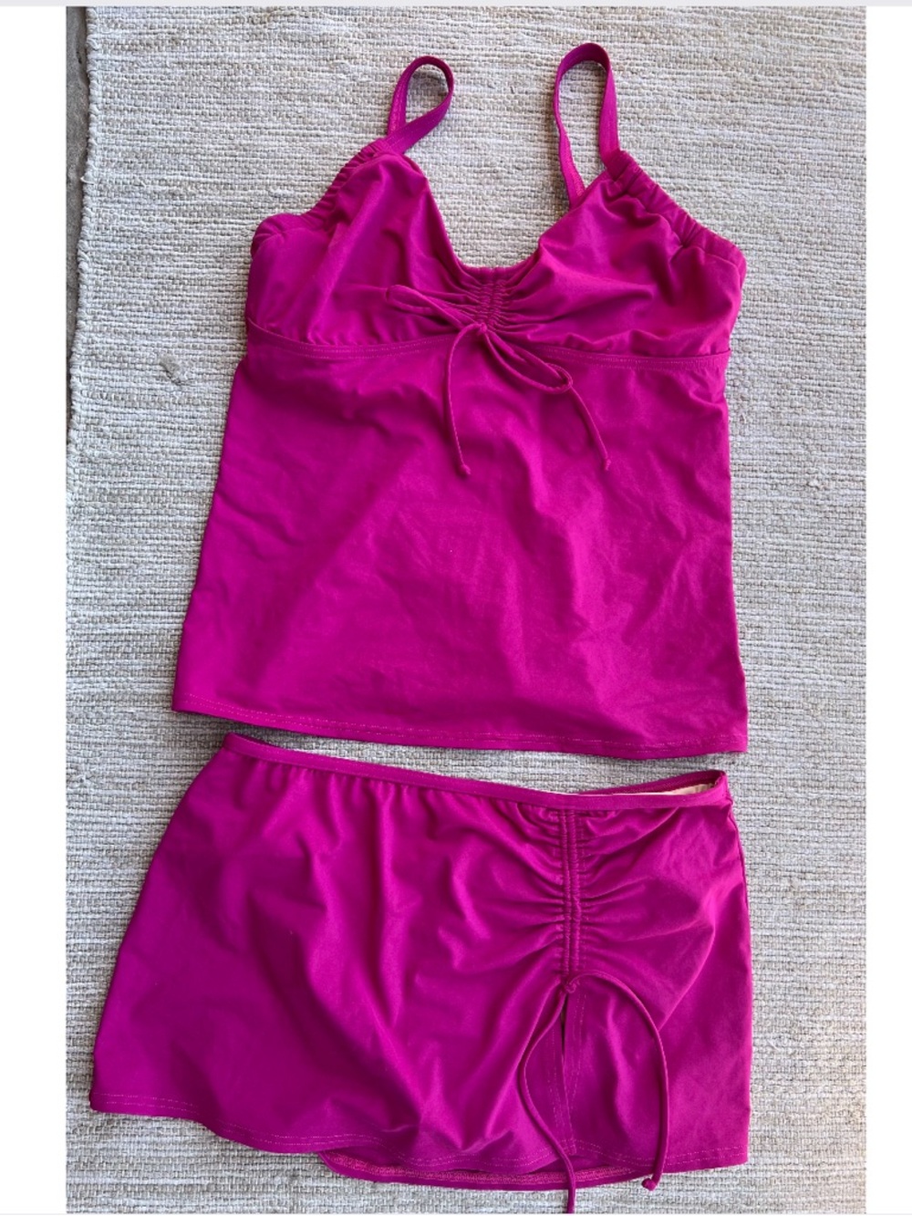 Lands End Magenta Tankini Skort Swim Set size Bottoms-8 Top-10L D